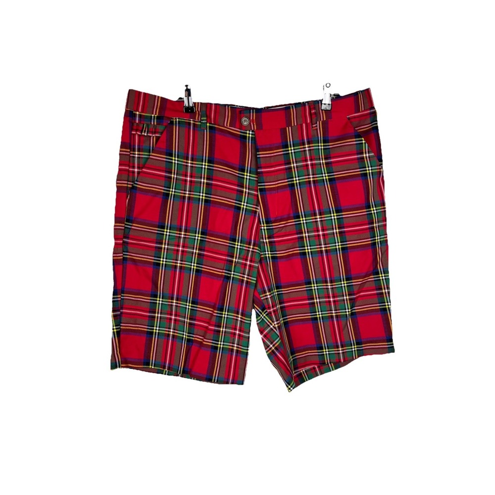 Royal & Awesome NWOT Shorts Men's 42 Plaid Red Stewart Tartan Polo Golf